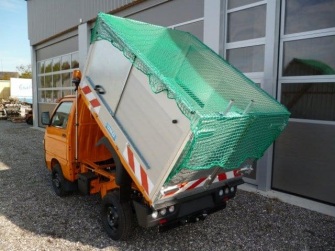 Müllaufbau oben offen mit 2 Hecktüren