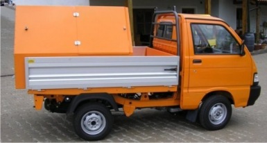 Müllaufbau Container kurz mit Schiebeklappen